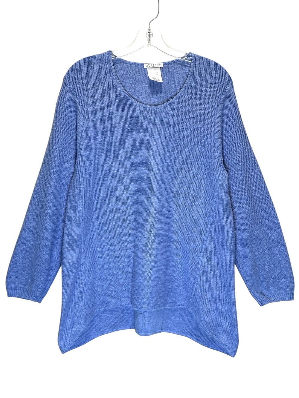 VTG Avalin Cornflower Blue Cotton Nubby Knit Relaxed Pullover Sweater - One SIze